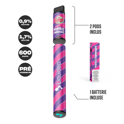 Starter Kit Myrtille Framboyante - WPuff Pods (Batterie + 2 Pods) Starter Kit Myrtille Framboyante - WPuff Pods (Batterie + 2 Pods)