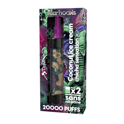 Starter Kit CHICHA Crème Glacée Coco - (Batterie + 2 Pods 10000) Starter Kit CHICHA Crème Glacée Coco - (Batterie + 2 Pods 10000)