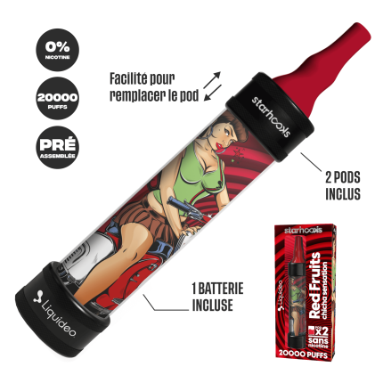 Starter Kit CHICHA Fruits Rouges - (Batterie + 2 Pods 10000) Starter Kit CHICHA Fruits Rouges - (Batterie + 2 Pods 10000)