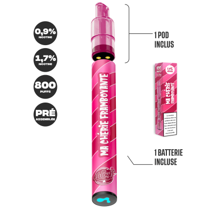 Wpuff Pod 2.0 Ma Cherie Framboyante - 800 puffs (1 Battery + 1 Pod) Wpuff Pod 2.0 Ma Cherie Framboyante - 800 puffs (1 Battery + 1 Pod)