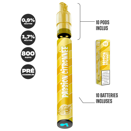 10 Wpuff Pod 2.0 Zesty Passion Fruit - 800 Puffs (Batteries + 10 Pods) 10 Wpuff Pod 2.0 Zesty Passion Fruit - 800 Puffs (Batteries + 10 Pods)