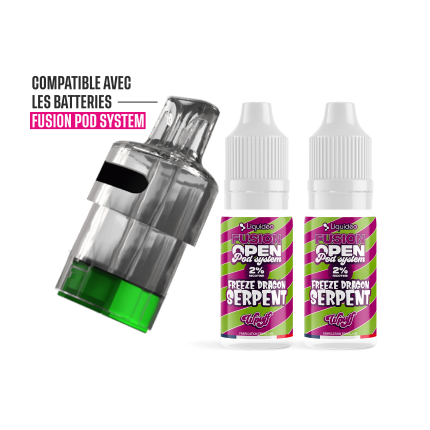 1 Refillable Pod - Freeze Dragon Serpent - Wpuff Pod Fusion - 30000 puffs