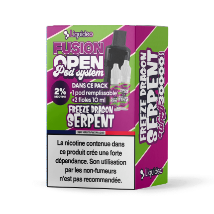 1 Refillable Pod - Freeze Dragon Serpent - Wpuff Pod Fusion - 30000 puffs