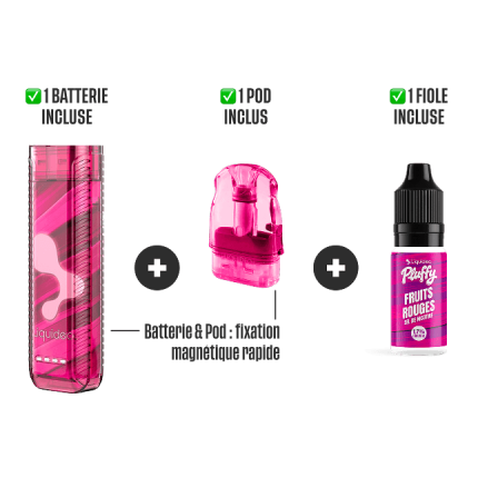 STARTER KIT PLUFFY 10000 PUFFS - Red Fruits STARTER KIT PLUFFY 10000 PUFFS - Red Fruits