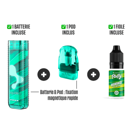 STARTER KIT PLUFFY 10000 PUFFS - Mananas STARTER KIT PLUFFY 10000 PUFFS - Mananas