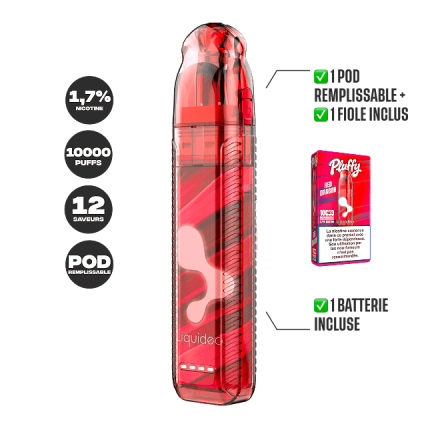 STARTER KIT PLUFFY 10000 PUFFS - RED Dragon STARTER KIT PLUFFY 10000 PUFFS - RED Dragon