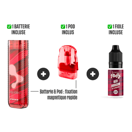 STARTER KIT PLUFFY 10000 PUFFS - RED Dragon STARTER KIT PLUFFY 10000 PUFFS - RED Dragon