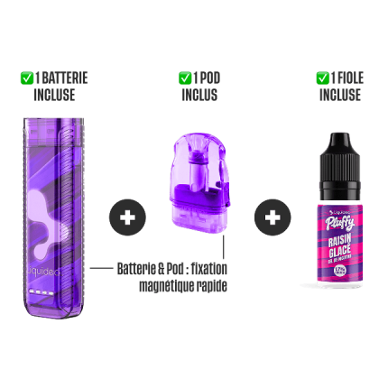 STARTER KIT PLUFFY 10000 PUFFS - Iced Grape STARTER KIT PLUFFY 10000 PUFFS - Iced Grape