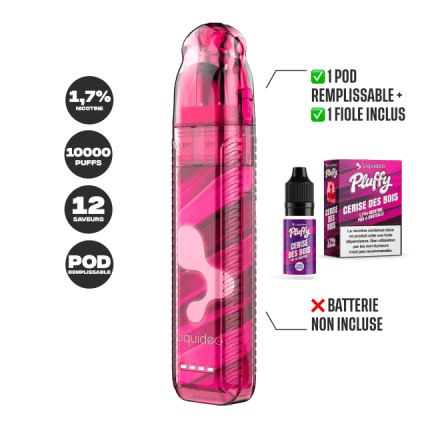 PLUFFY REFILLABLE POD 10000 PUFFS - Wild Cherry PLUFFY REFILLABLE POD 10000 PUFFS - Wild Cherry