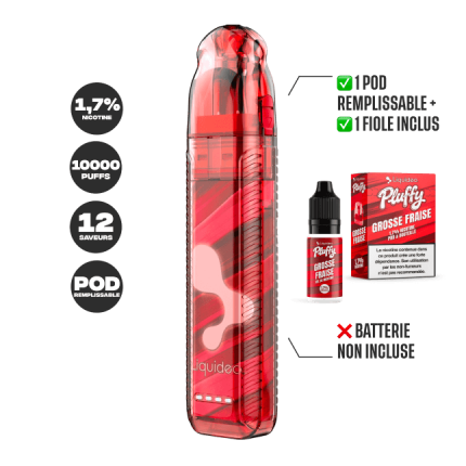 PLUFFY REFILLABLE POD 10000 PUFFS - Big Strawberry PLUFFY REFILLABLE POD 10000 PUFFS - Big Strawberry
