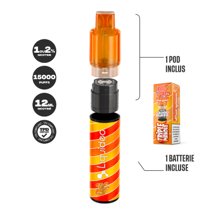 Starter Kit Triple Mango - Wpuff Pod Fusion (Battery + 1 Pod) - 15000 puffs Starter Kit Triple Mango - Wpuff Pod Fusion (Battery + 1 Pod) - 15000 puffs