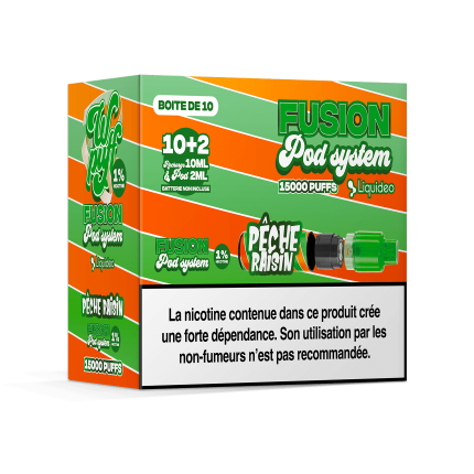 10 Pod Peach Grape - Wpuff Pod Fusion - 15000 puffs 10 Pod Peach Grape - Wpuff Pod Fusion - 15000 puffs